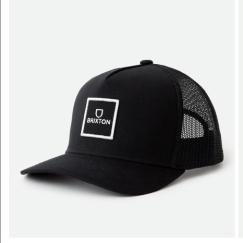 Brixton medium profile trucker hat.